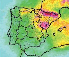 La frecuencia de las tormentas eléctricas en España